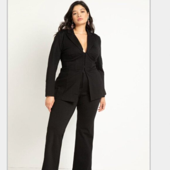 ELOQUII black corset suit set - Picture 2 of 4